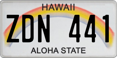HI license plate ZDN441