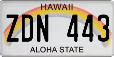 HI license plate ZDN443
