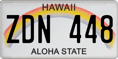 HI license plate ZDN448