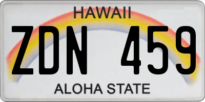 HI license plate ZDN459