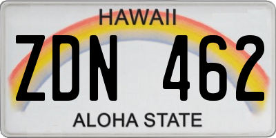 HI license plate ZDN462