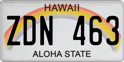 HI license plate ZDN463
