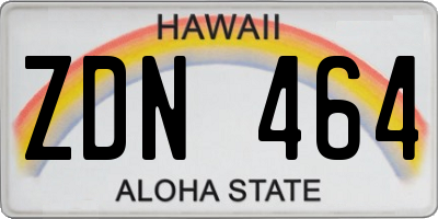 HI license plate ZDN464