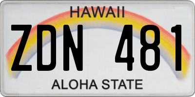 HI license plate ZDN481