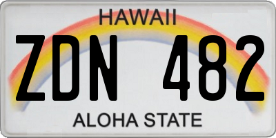HI license plate ZDN482