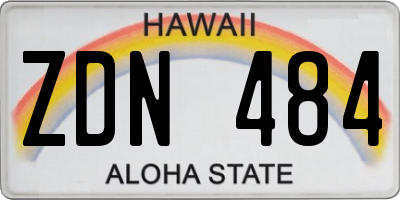 HI license plate ZDN484