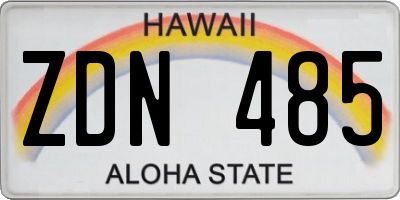HI license plate ZDN485