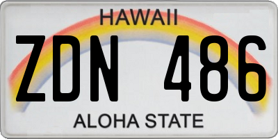 HI license plate ZDN486