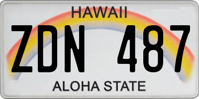 HI license plate ZDN487
