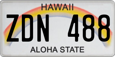 HI license plate ZDN488