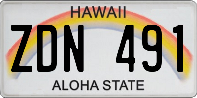 HI license plate ZDN491