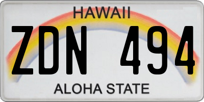 HI license plate ZDN494