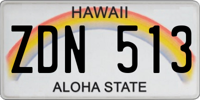 HI license plate ZDN513