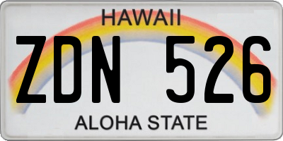 HI license plate ZDN526