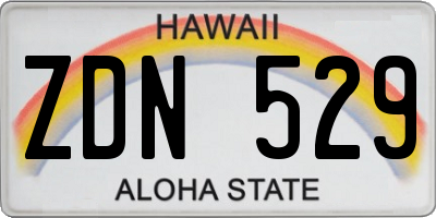 HI license plate ZDN529