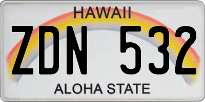 HI license plate ZDN532