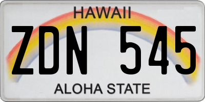 HI license plate ZDN545