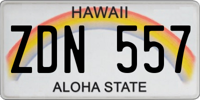 HI license plate ZDN557