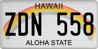 HI license plate ZDN558