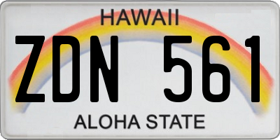HI license plate ZDN561