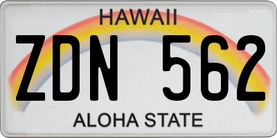 HI license plate ZDN562