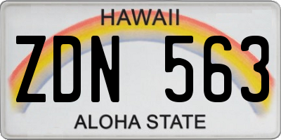 HI license plate ZDN563
