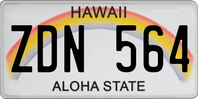 HI license plate ZDN564