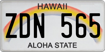 HI license plate ZDN565
