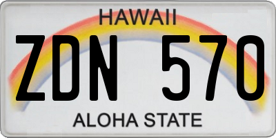 HI license plate ZDN570