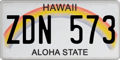 HI license plate ZDN573