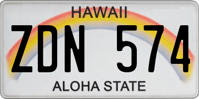 HI license plate ZDN574