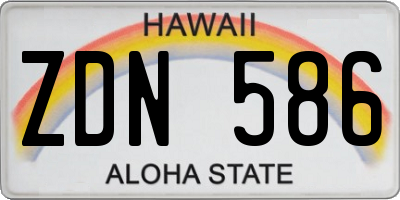 HI license plate ZDN586