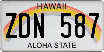 HI license plate ZDN587
