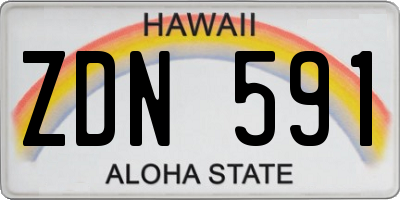 HI license plate ZDN591