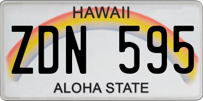 HI license plate ZDN595