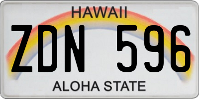 HI license plate ZDN596