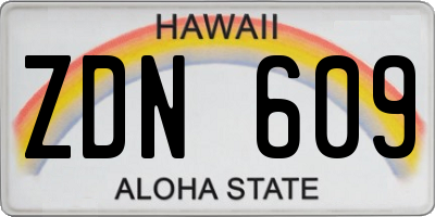 HI license plate ZDN609