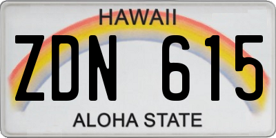 HI license plate ZDN615