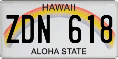 HI license plate ZDN618