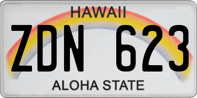 HI license plate ZDN623
