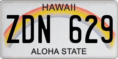 HI license plate ZDN629