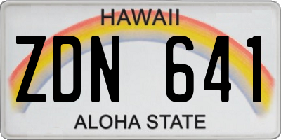 HI license plate ZDN641