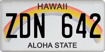 HI license plate ZDN642