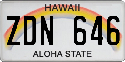 HI license plate ZDN646