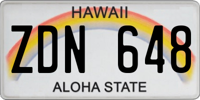 HI license plate ZDN648