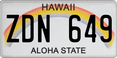 HI license plate ZDN649