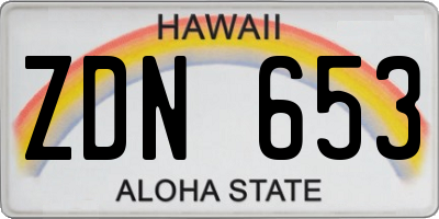 HI license plate ZDN653