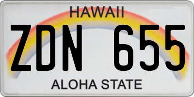 HI license plate ZDN655