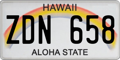 HI license plate ZDN658