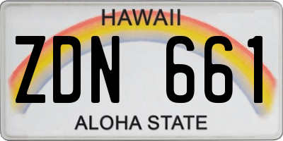 HI license plate ZDN661
